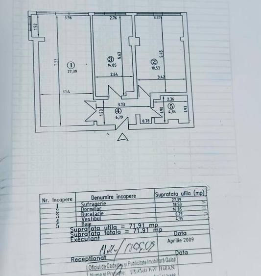 Vanzare apartament 2 camere, 72 mp, bloc 2007 Str. Tecuci, Galati