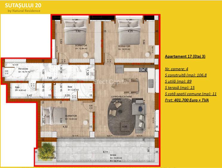 Apartament 4  camere in Domenii Residence (Direct dezvoltator) - 7