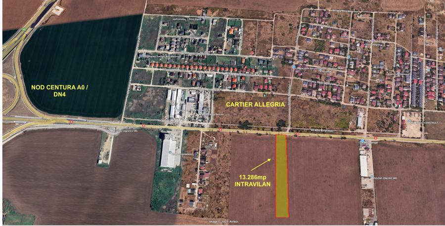 OCAZIE 13.286mp teren intravilan A0/DN4 Popesti Leordeni, gaze, curent