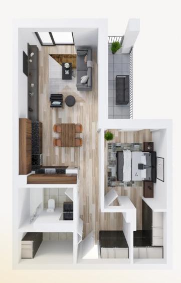 Apartament cu 2 camere spalatorie si dressing de vanzare- Scala Cetate