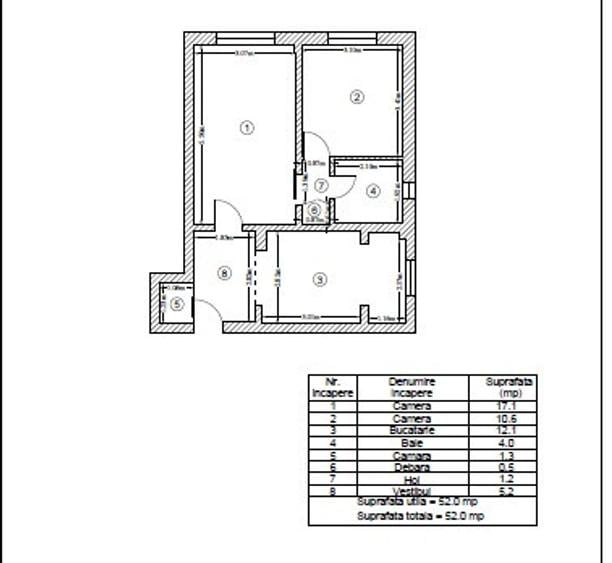 Apartament 2 camere-semidecomandat-zona Crangasi