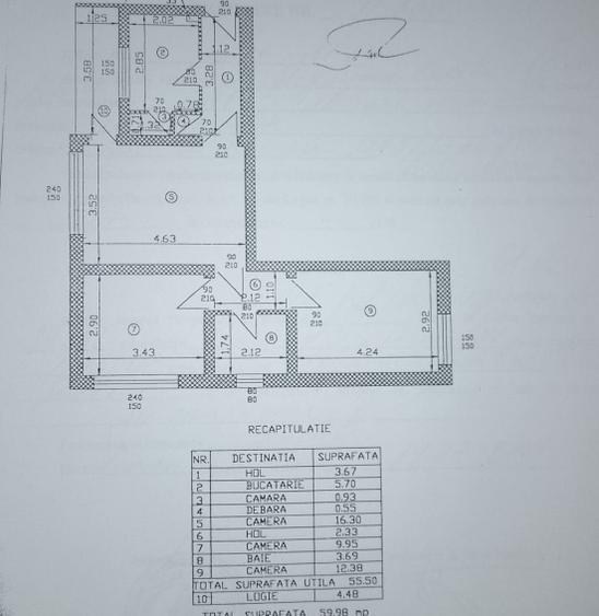 Apartament - 3 camere - semidecomandat -Titan