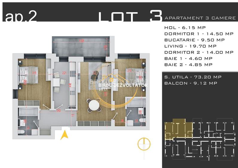 Decomandat 2 bai Parcare Bonus Titan Pallady Ikea Metrou Teclu - 1