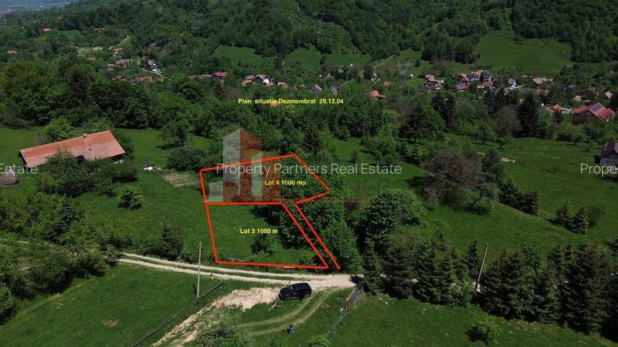 Loturi de teren 1.000 mp | Poarta – Bran | Vedere panoramică către Munții Bucegi