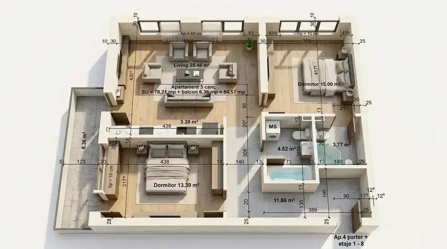 OPORTUNITATE |Apartament 3 camere | Marriott | Bloc Nou| Comision 0 |