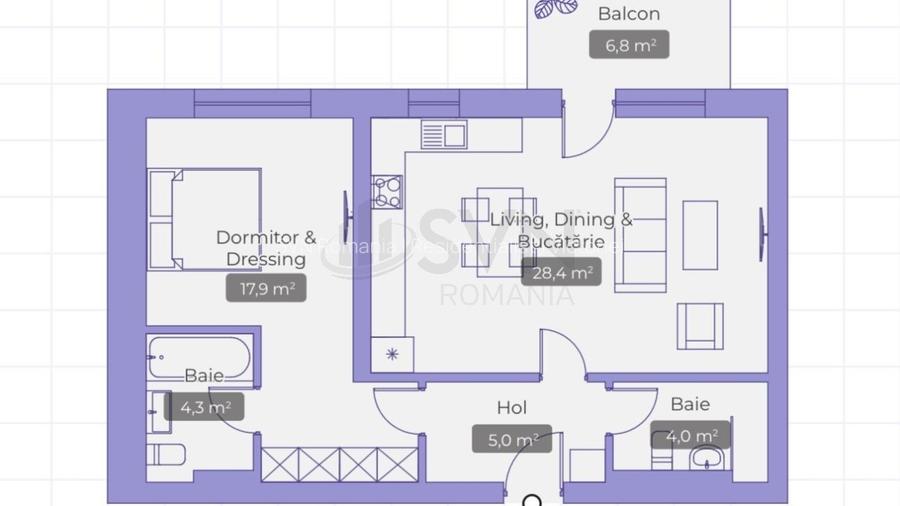 REA1028638 Apartament 2 camere Erou Iancu Nicolae Jollie Ville - 2