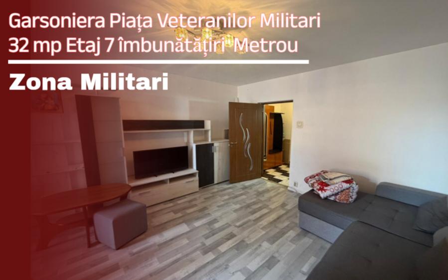 Garsoniera Piața Veteranilor Militari 32 mp Imbunătățiri Metrou