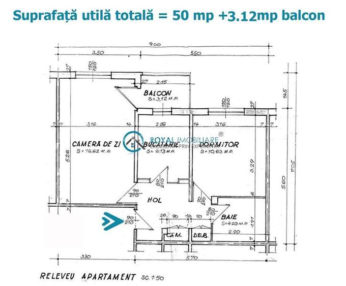 Royal Imobiliare - Vanzare apartament 2 camere zona Paltinis - 12