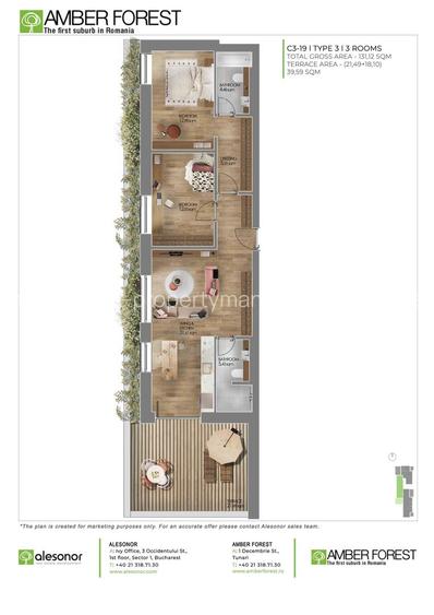Apartament cu 2 camere, posibilitate recompartimentare in 3 camere - 31