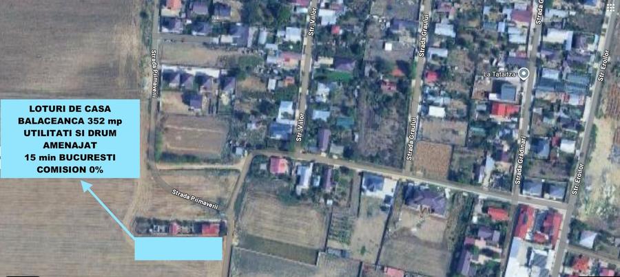 Loturi casa Balaceanca | 352 mp | Utilitati + Drum | 12 min Bucuresti | 0%