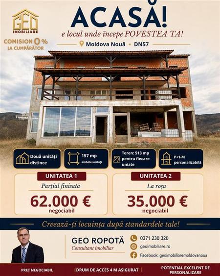 Casa DUPLEX P+1+M in Moldova Noua