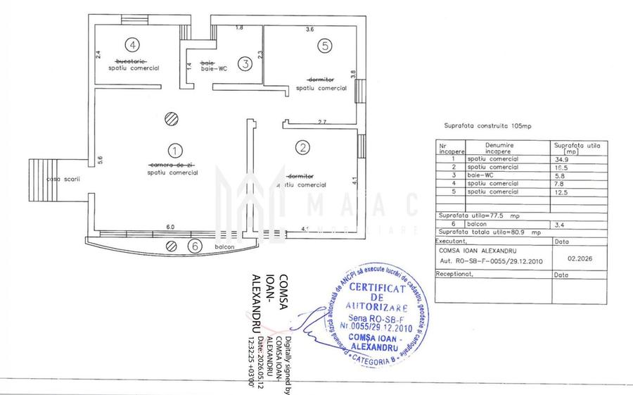 Spatiu comercial/ birouri | Etaj 1 | 80MP | Sub Arini - 1