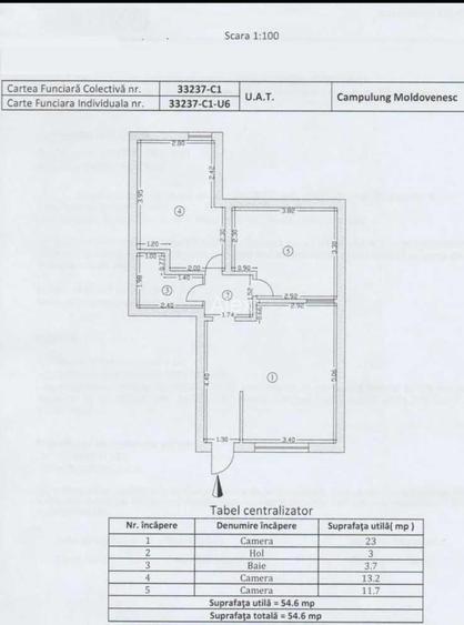 Vand apartament 55mp 3 camere - parter - central - 8