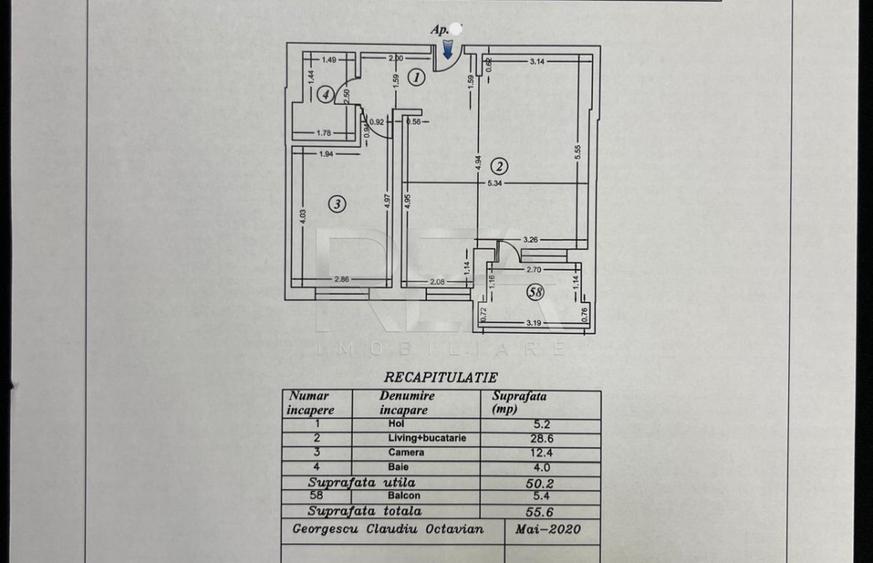 2 camere Mihai Bravu decomandat, centrală, an 2020, metrou, 55 mp