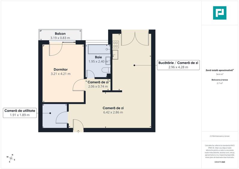 Apartament 2 camere la etajul I, Oncea