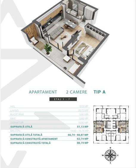 Apartament 2 camere | Zenith Belle Tour | Calea 13 Septembrie – Prosper | 2025
