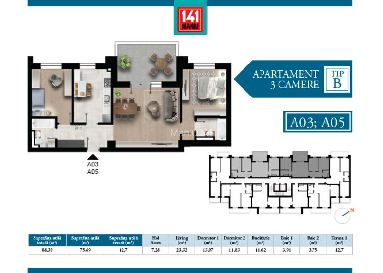 Apartament cu 3 camere, 2 min de metrou pacii - 14