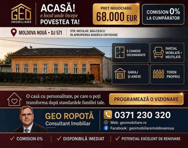 Casa 5 camere in Moldova Noua