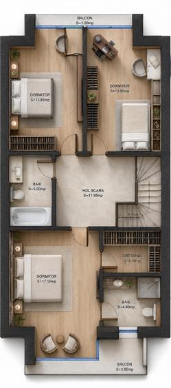 Casa individuala premium P+1E | 134 mp utili | Curte proprie | Chitila padure