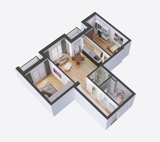Apartament 3 camere de inchiriat, mobilat, parcare, Floresti Oncos