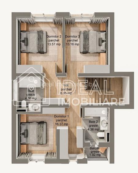 Casă individuală P + M – Șura Mare | 120 mp utili | 5 camere | Curte 262 mp - 2