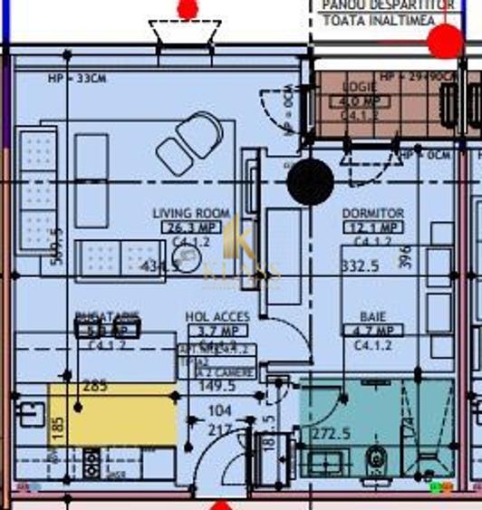 Apartament de vanzare 2 Camere 52mp – Pipera rond OMV | Etaj 1