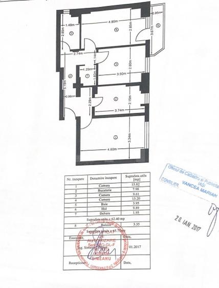 Apartament 3 camere, 62.40 mp, zona Pacurari-Bulevard - 16