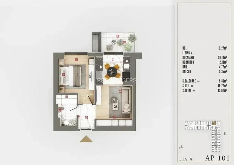 Apartament de 2 camere Parcul Teilor | Theodor Pallady - 2
