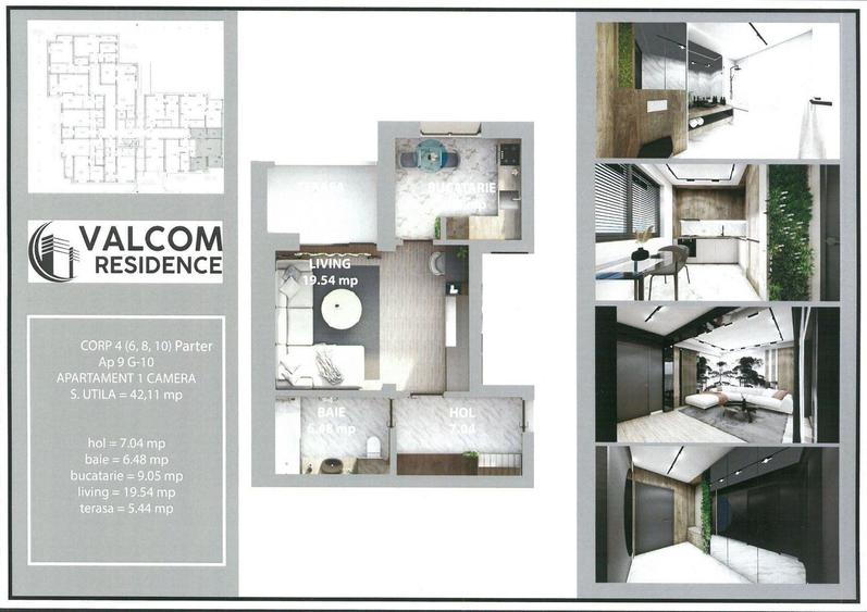 Valcom Residence Bartolomeu, Garsoniera, terasa 5,44 mp, Comision 0%
