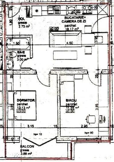 Apartament Nou 3 camere-balcon-etaj 1-Zona Calea Moldovei