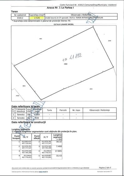 Oportunitate de Investiție | Teren cu Panoramă Montană | Vaideeni – Izvorul Rece - 1