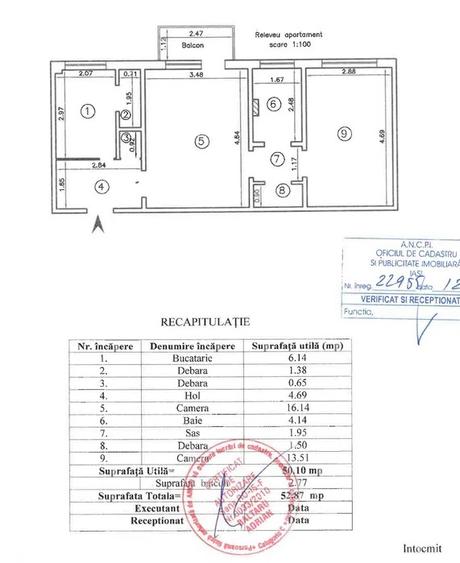 Apartament cu 2 camere, etajul 2/4, zona Podu Ros - 2