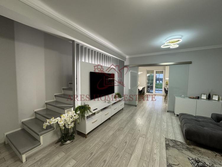 Casa in stil mediteranean, ultrafinisată 5 camere, 3 bai + curte.