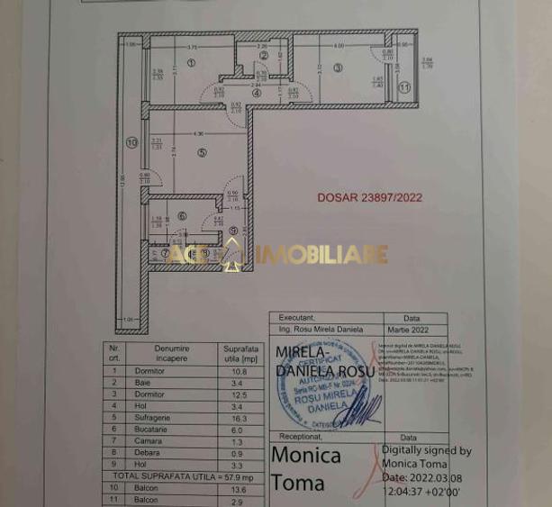 3 Camere de vanzare | Crangasi | Metrou | A.C | Renovat | 74mp