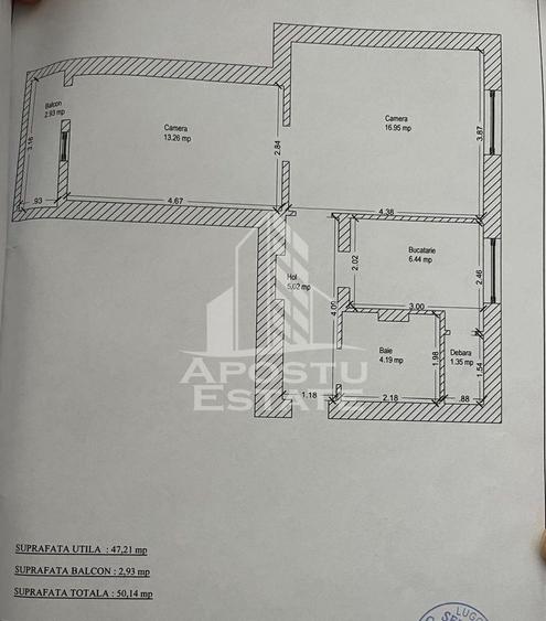 Apartament 2 camere semidecomandat, etajul 2, zona Dambovita