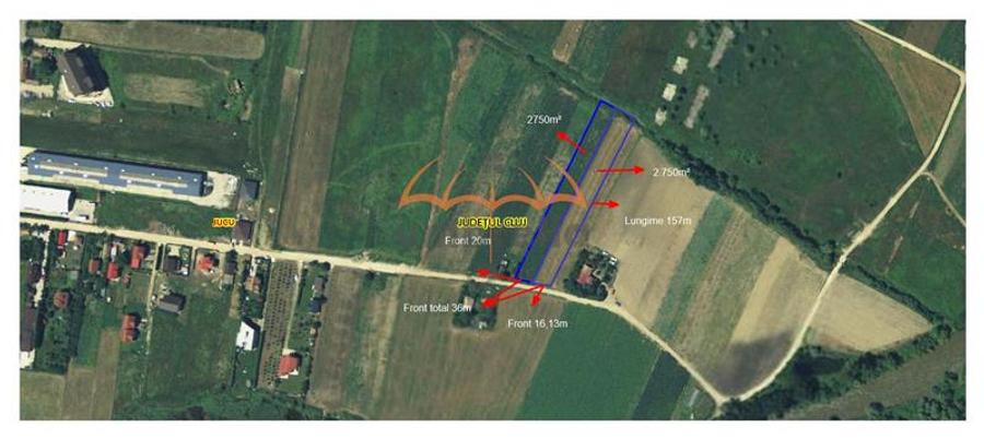 Teren de vanzare Jucu de Mijloc Intravilan 5.500m²/45€ m²