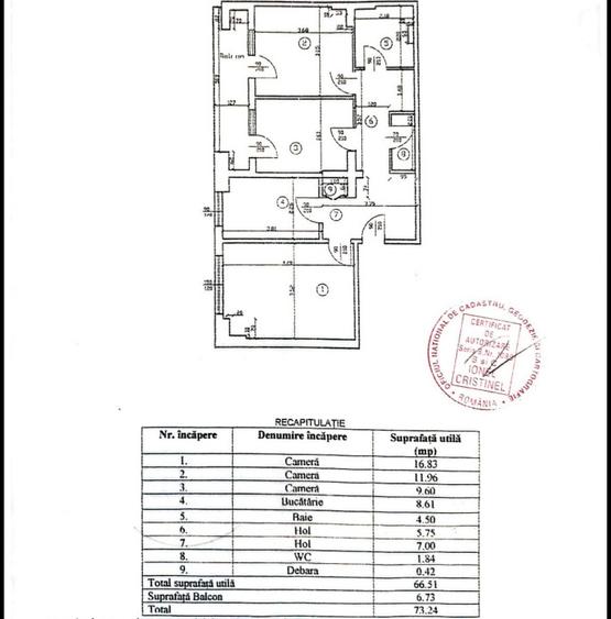 Apartament cu 3 camere, 66.51 mp, zona Nicolina 2 - 6