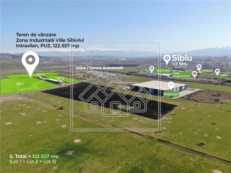 Teren 20.145 mp - 71.200 mp, PUZ, centru logistic - Viile Sibiului