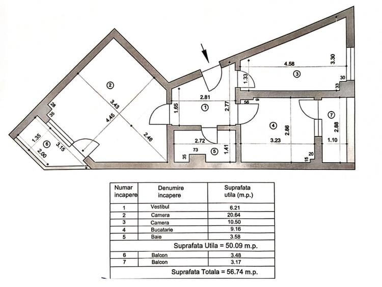 APARTAMENT DE 2 CAMERE, ETAJUL 1 - CALEA LUI TRAIAN