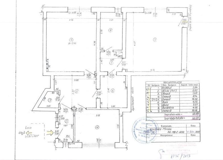Apartament cu 3 camere 65,09 mp + 2 spatii 11,62 mp - Gara de Nord