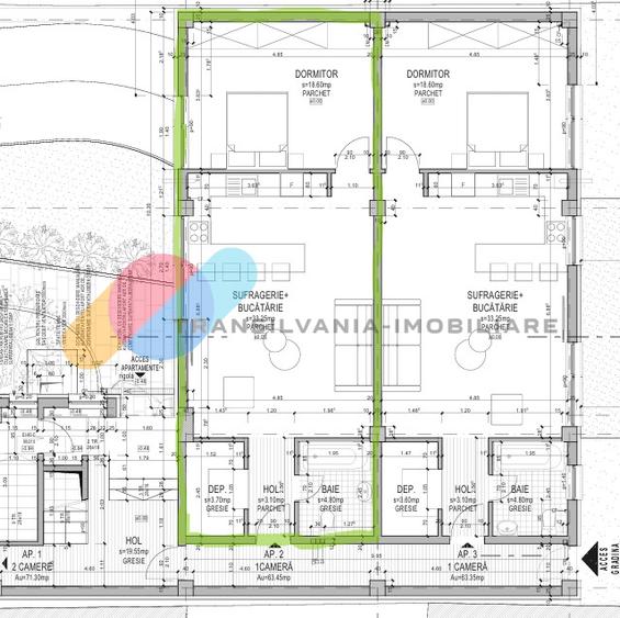 Apartament 2 camere, 63 mp, semifinisat – Someșeni