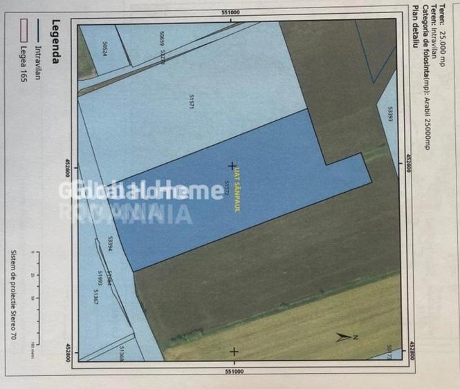 Teren 25000 MP | TG. MURES-SANPAUL | INTRAVILAN | 98 m acces DN 15 | A3 la 5 km
