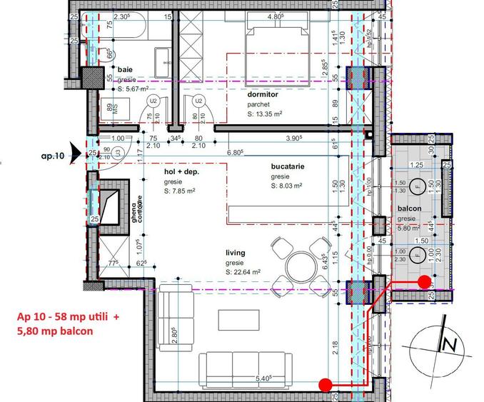 Dâmbovița-Șagului | Bloc Nou | 2, 3 și 4 Camere | Penthouse | Parcare subterana - 11