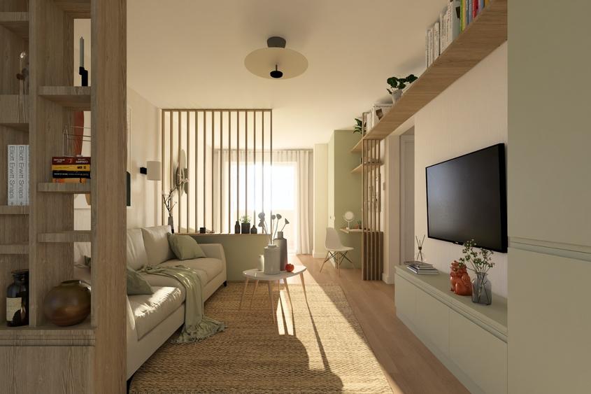 Apartament 1 cam, finisat, 38.23 mp + balcon, parcare, Soporului 1