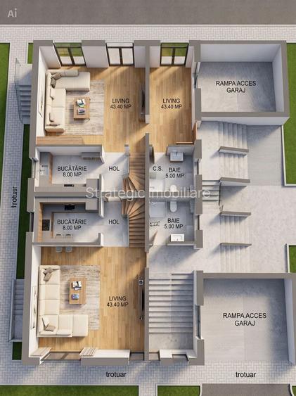 Duplex semifinisat, zona Stadionului de Fotbal, Florești - 2