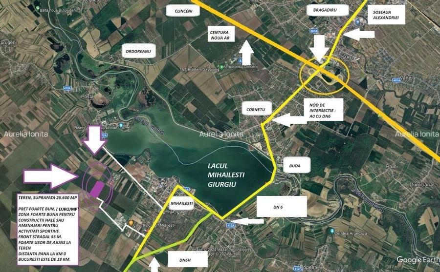Proprietar - SUPER OFERTA - Teren Mihailesti - 25.600 mp - doar 7 euro/mp