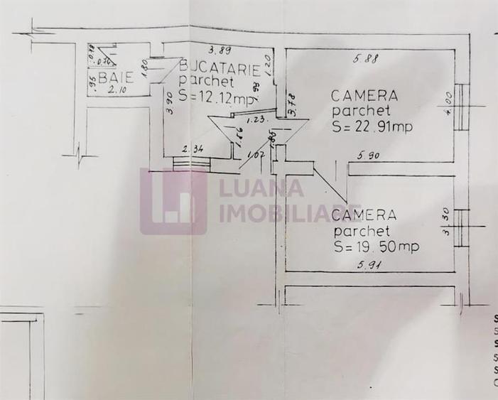 Apartament 2 camere de vanzare | Centrul Istoric Catedrala | etaj 1 | pivnita