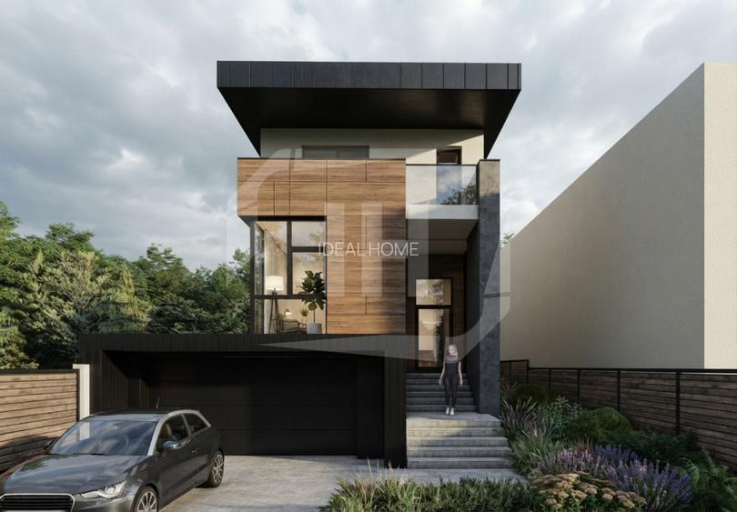 Casa cu arhitectura moderna, 280 utili, teren 619 mp, in zona Gruia