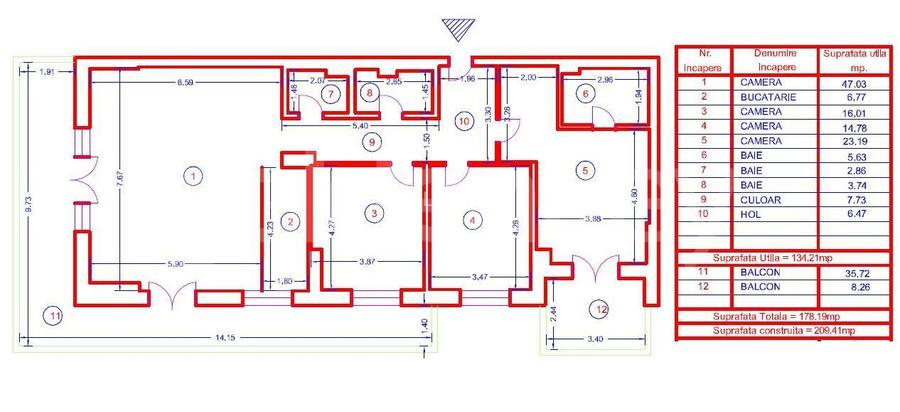 Apartament insorit cu 4 camere | 44mp terase | garaj - 1