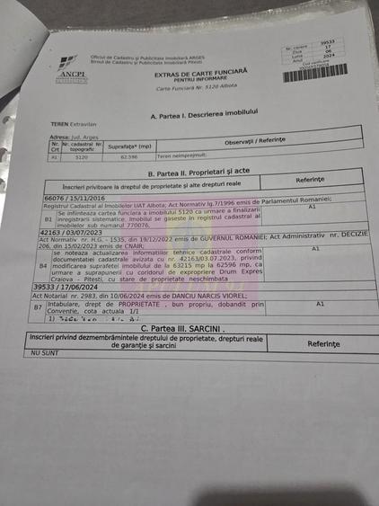 Teren 6,26 ha lângă DEx12 Pitești